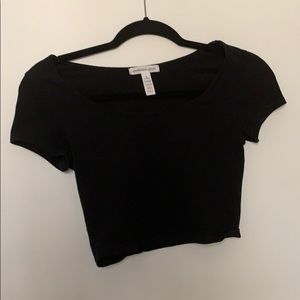 black crop top tshirt